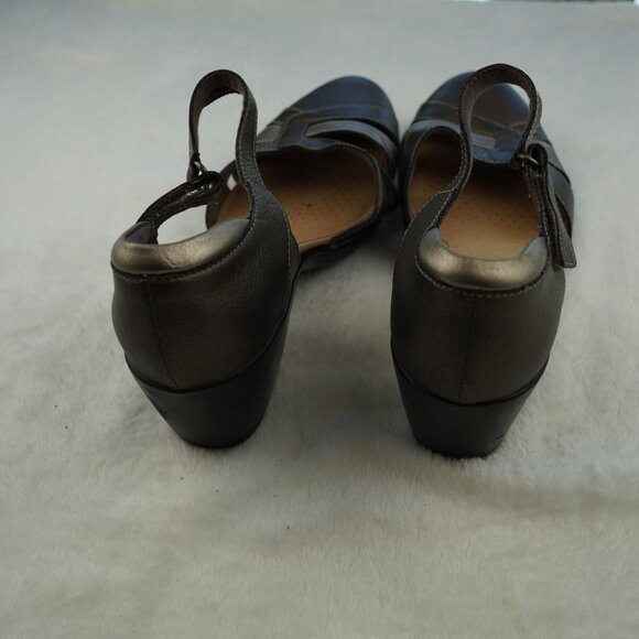 Clarks Emily Daisy Sandals Heels Bronze Ankle Strap Sandals 9.5‎ - Picture 3 of 11